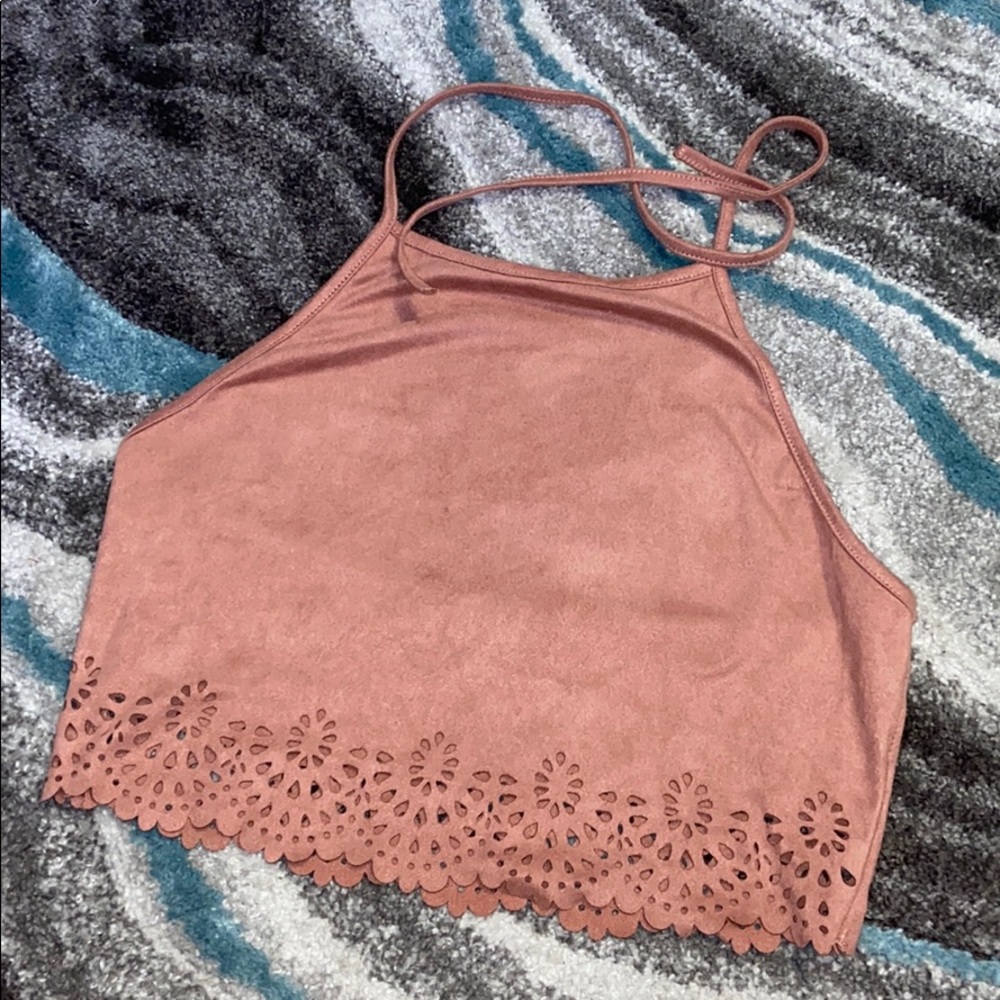 Suede halter top